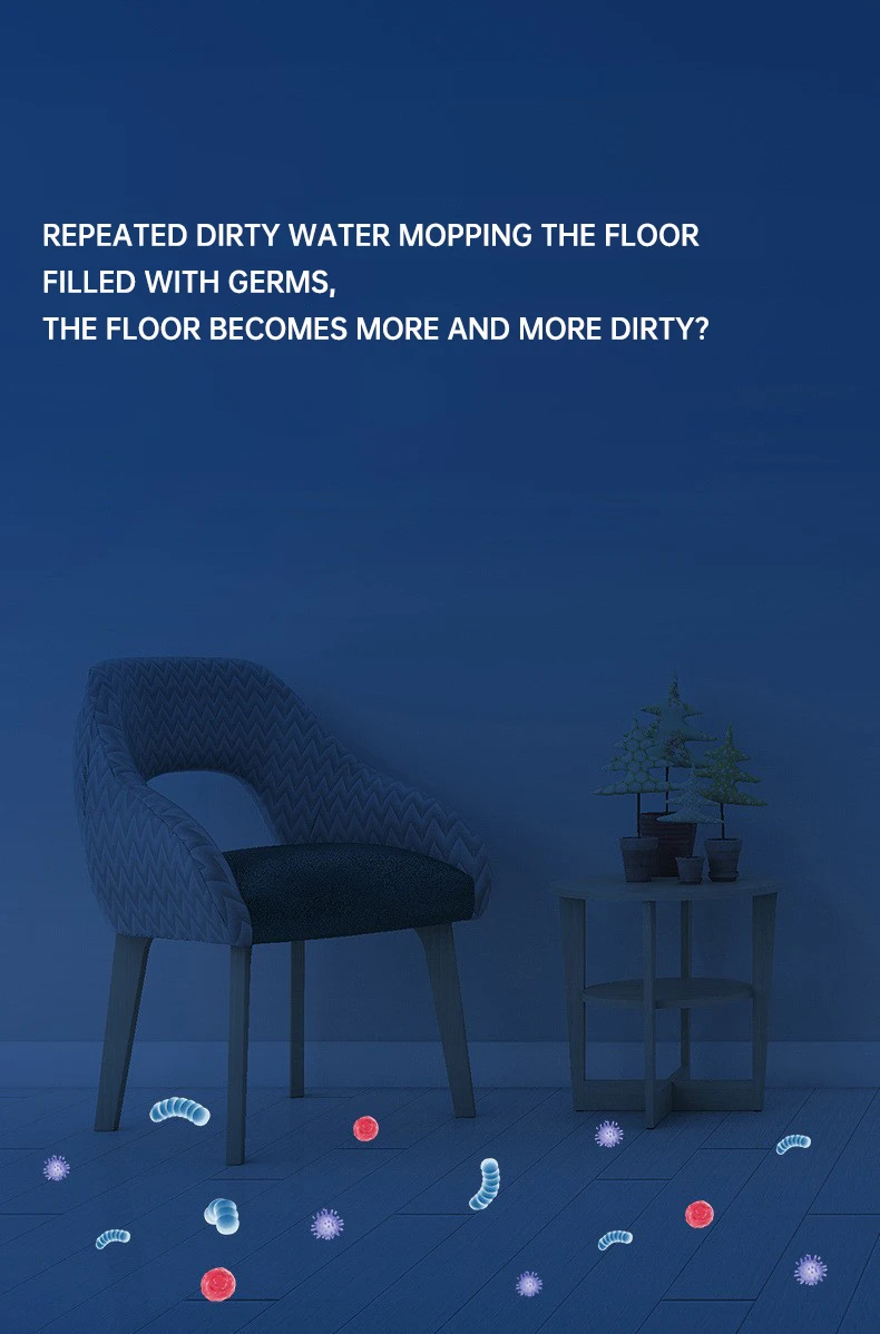 Mop Floor Clean Mop Household Hand-Free Rotary Mop Cleaning Hand Pressure Water-Absorbing Wet And Dry Dual-Use Flat Top Mop Set