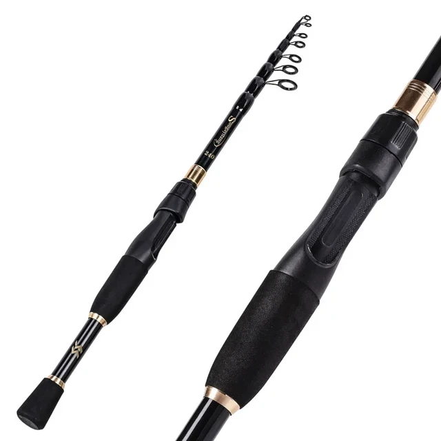 Sougayilang 1.8M -2.4M Spinning Casting Carbon Fiber Telescopic Fishing  Rods Ultralight Portable Fishing Rod Lure Fishing Tackle