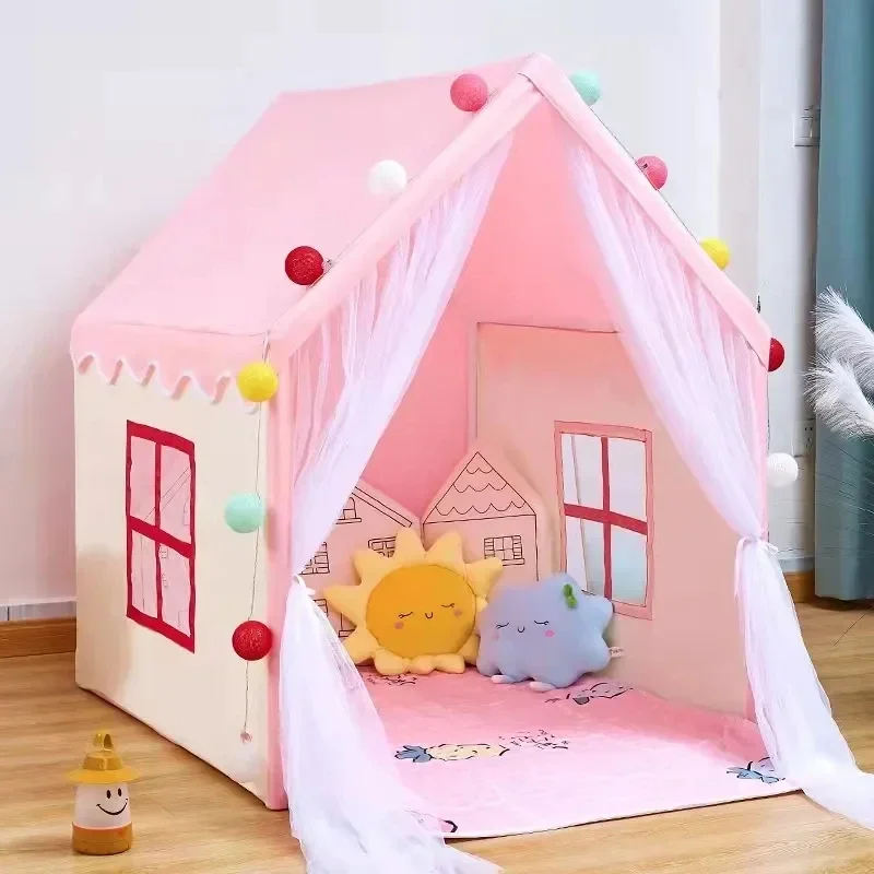 Indoor and Outdoor Tent for Children, Baby Princess Playhouse Super Large Room Crawling Tent Castle Princess Living Game Home 2