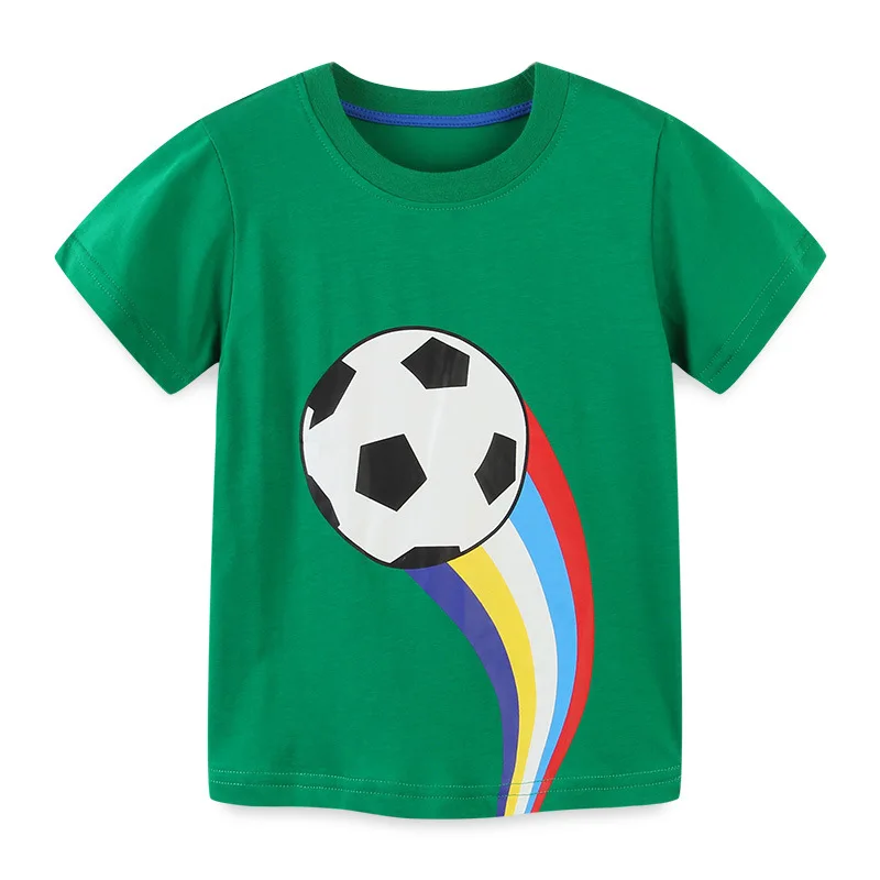 

ALISHINREY 2-7 Years Cartoon Balls Short Sleeves Summer Children's Clothing Cotton T Shirts for Boys Top Tee Shirt