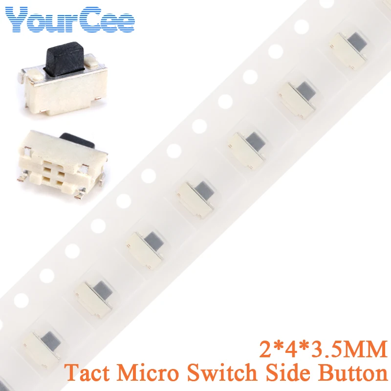 Produktbild von 10er-Set Taktile Mikro-Taster – SMD SMT 2x4x3,5mm, Wasserdicht, Antistatisch – Für Elektronik, Haushaltsgeräte & Mehr – Kompakt & Langlebig
