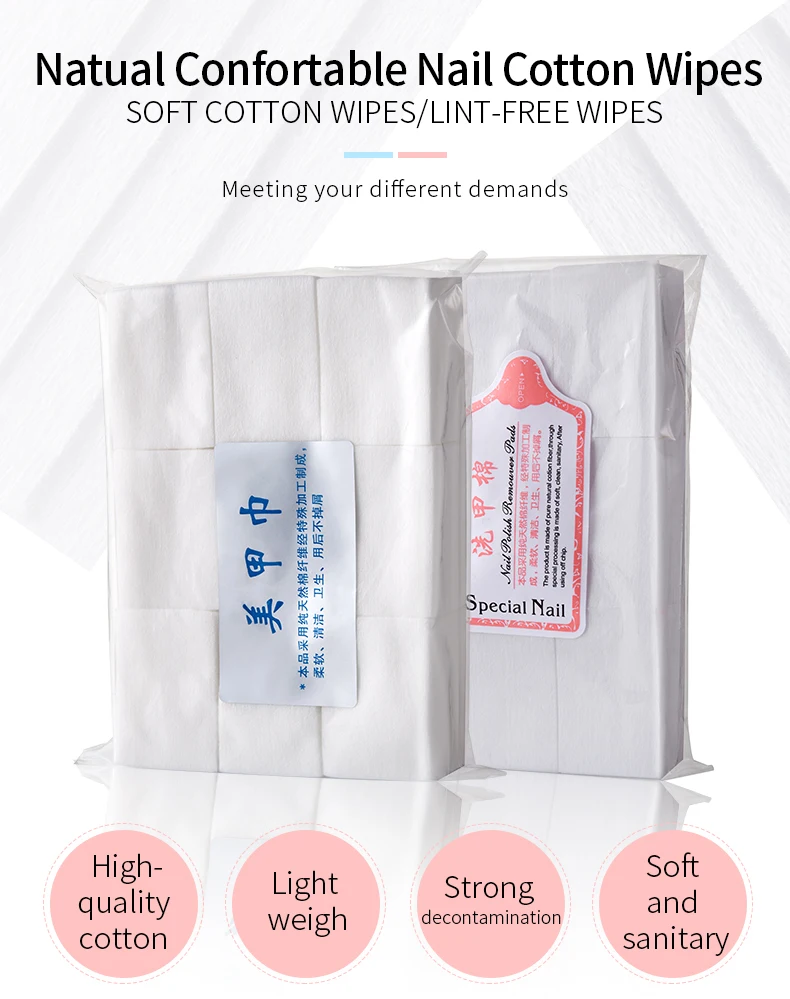 Description Picture 2 of item450pcs Lint-Free Nail Polish Remover Wipes Cotton Wipes Manicure Cleaner UV Gel Nail Polish Removal Pads Papers Cleansing Tools