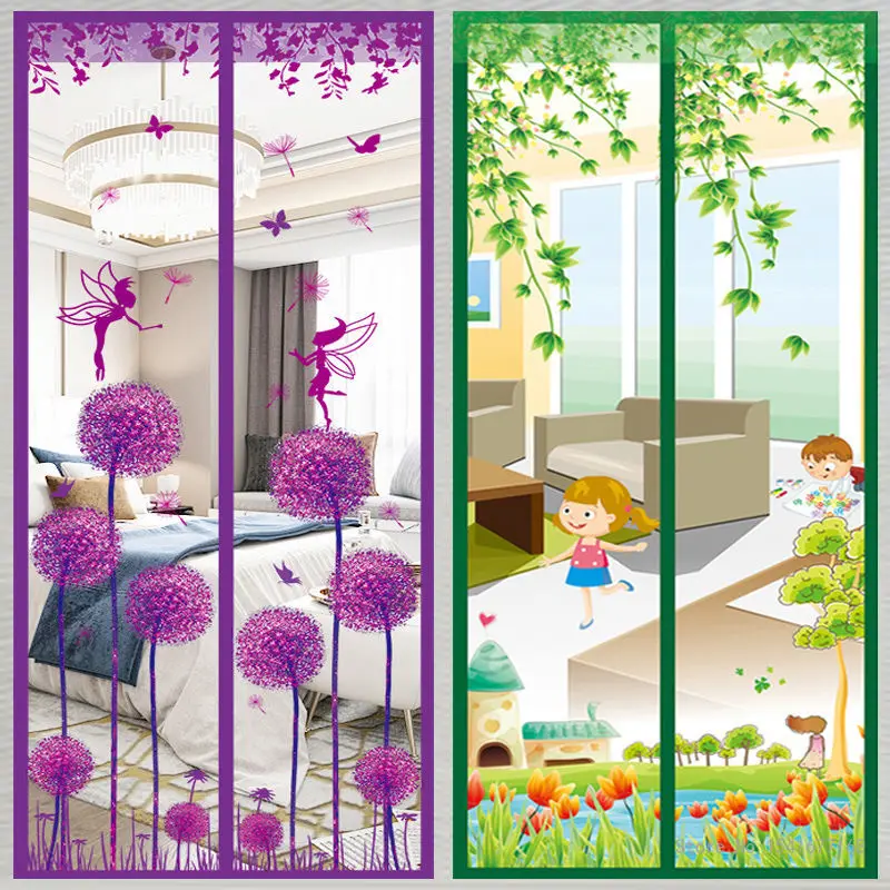 Creative Magnetic Screen Door Curtain, Anti Mosquito Net, Insect Fly Bug Curtains, Automatic Closing Mesh, Summer, 1Pc