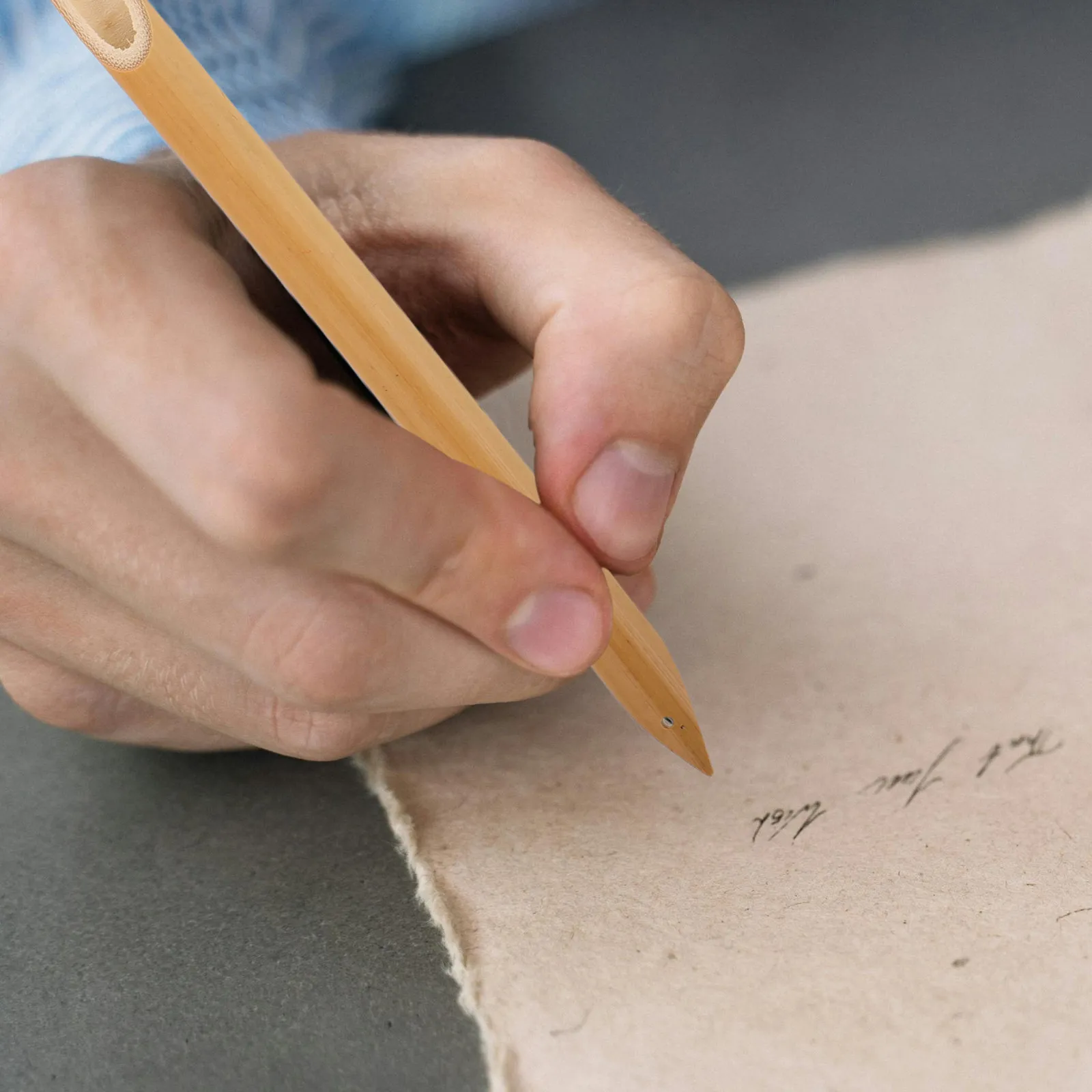 대나무 딥펜 캘리그래피 도구, 이중 각도 경사 닙, 플랫 팁, 잉크 딥핑 홈, 핸드 레터링, 일본어, 중국어 예술용