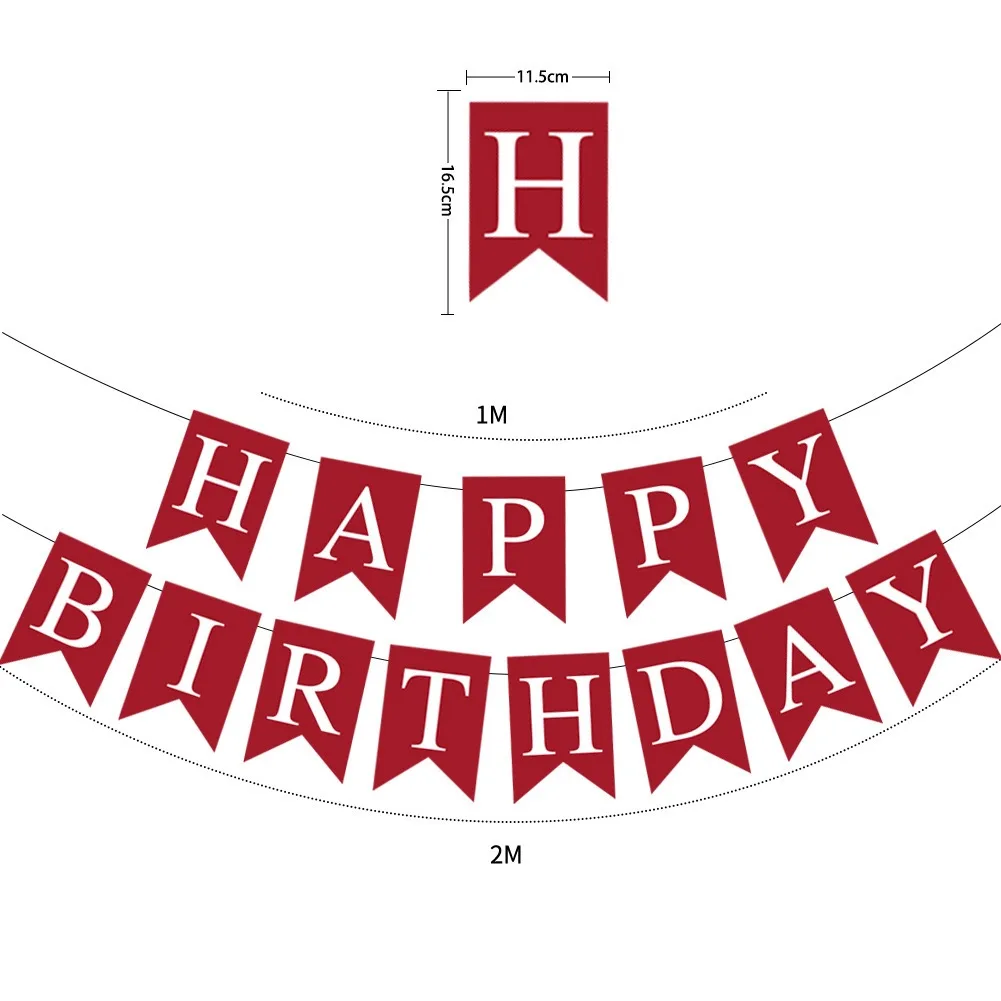Birthday Banner Party Decorations 1set Happy Birthday Decoration Birthday Party Bunting Garland Baby Shower Supplies Paper Banner