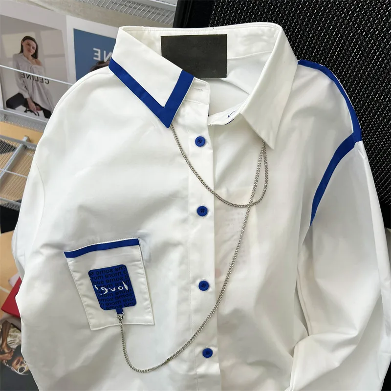 

2022 Runway Design Chic Blouse for Women with Torque Long Sleeve Elegant Button Women Clothes Streetwear White Shirt Tops Ladies
