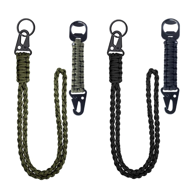 

2Pcs Paracord Keychain with Carabiner Heavy Duty Braided Rope Keychains Clip Dropship