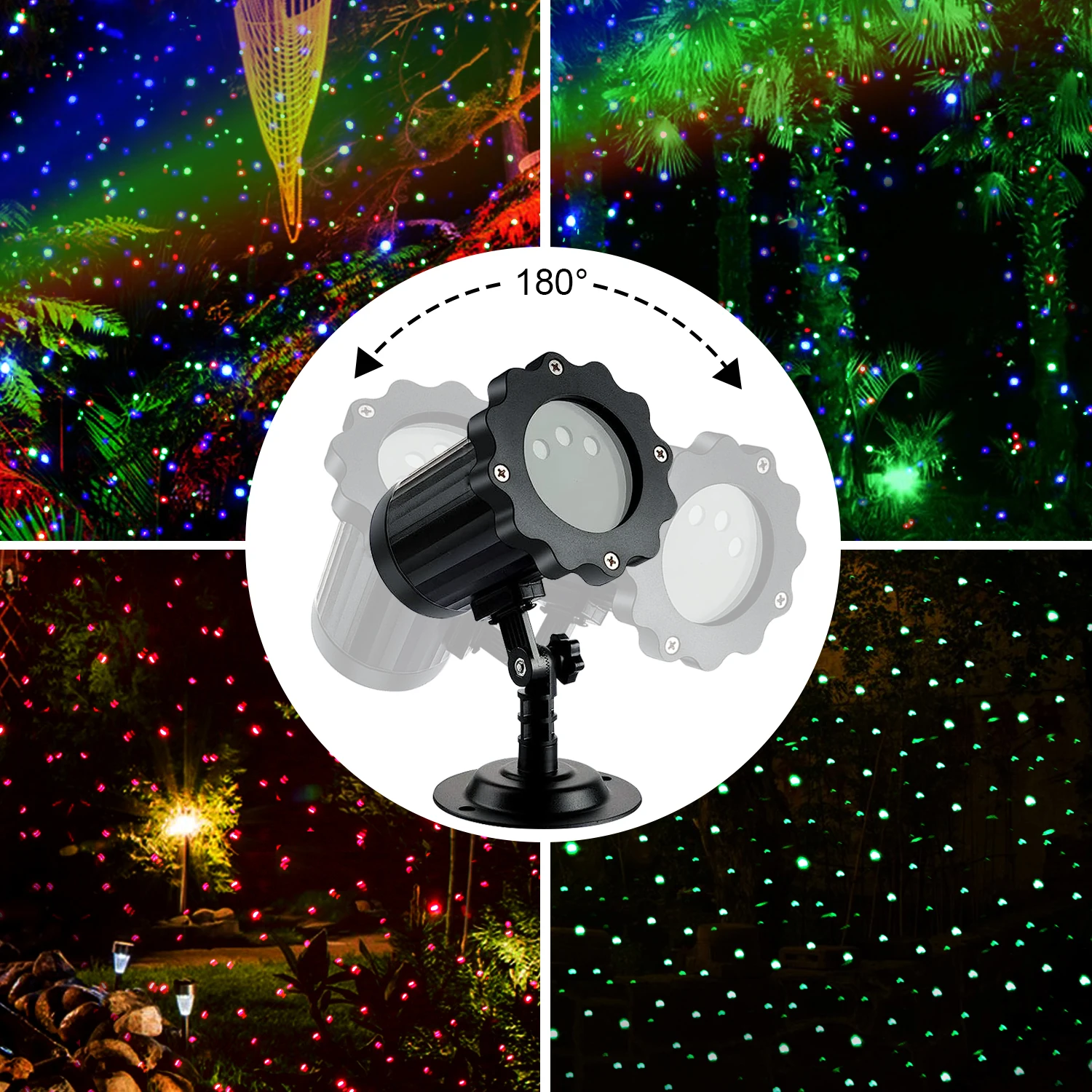 ALIEN Christmas Starry Laser Projector Lights Outdoor RGB Moving Star Shower With Remote