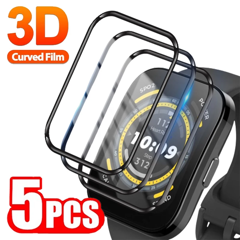 

5/1PCS 3D Curved Protective Soft Films For Huami Amazfit Bip 3/3 Pro/5 Smartwatch Accessories Anti-scratch Screen Protector