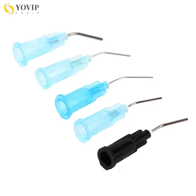 20pcs Dental Irrigation Bent Needle Tips Flow Etchant Resin Delievery Syringe Dentist Tools