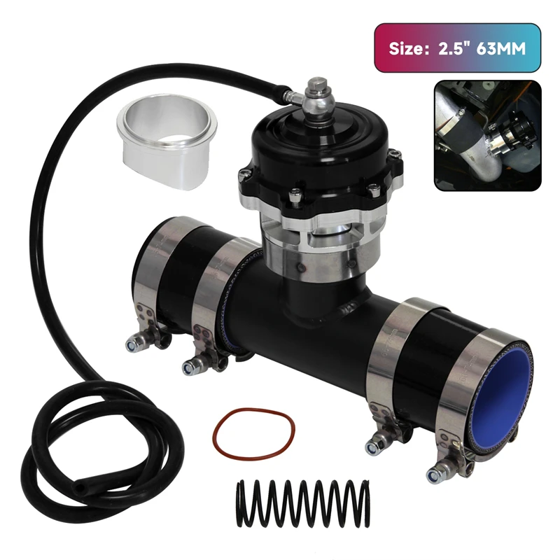 

50mm 35psi Turbo Blow Off Valve & BOV Adapter & Clamp & 2.5" OD Flange Pipe