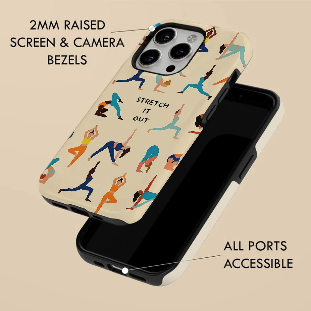 Magnetic Shockproof Acrylic Phone Case - Yoga Stretching Edition