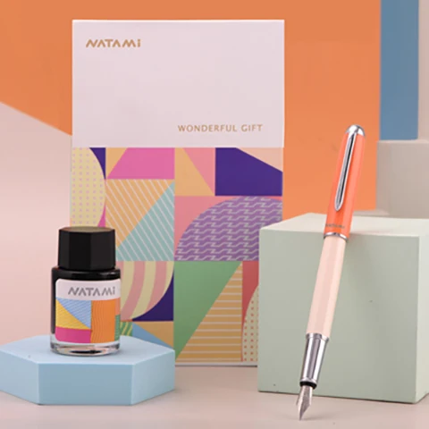 Natami Fountain German Schmidt EF Tip Metal Calligraphy Pen Gift Box_voghion.com