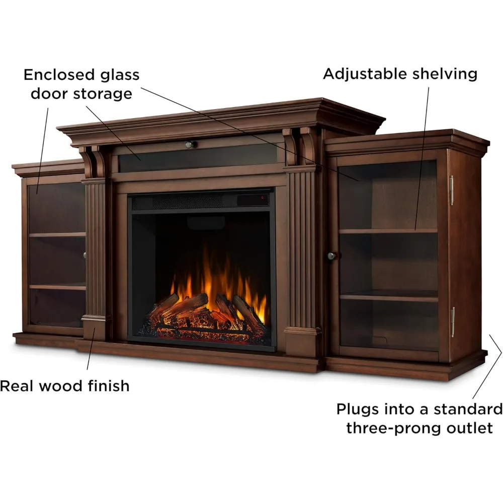 67" Electric Fireplace TV Stand for TVs up to 65 inches, Entertainment Center with Adjustable Shelves and Storage, TV Stand 3