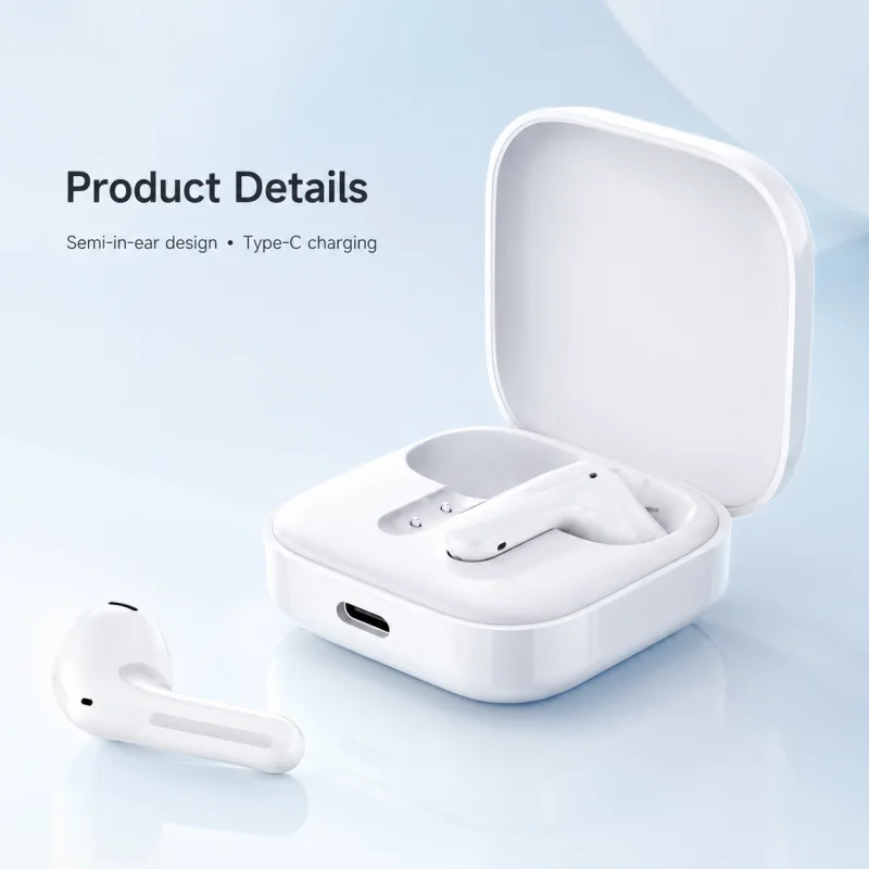 Xiaomi Air Wireless Bluetooth Earbuds - 30H Battery, Dual-Mic, Clear Call, Semi-in-Ear TWS, Type-C Charging