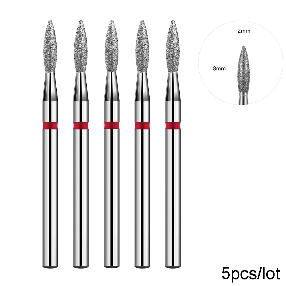 Diamond Nail Drill Rotary Bits Milling Cutter Manicure Burr Cuticle Clean Electric Cutter Drill Bits Accessories 5pcs/lot nail drill bit electric nail drill bit manicure drill bit