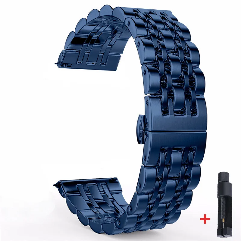 Universal 22mm Stainless Steel Metal Watch Strap - Premium Quality