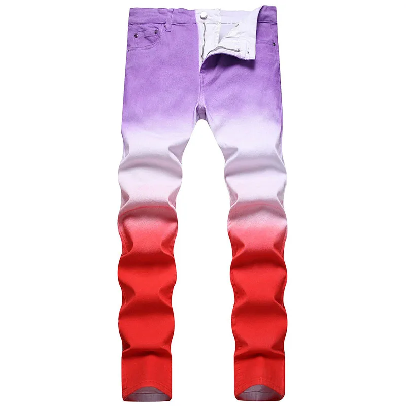 2023 New Fashion Mens Cotton Jeans Elastic Slim Skinny Colour Jeans Men Trousers Male Hip Hop Denim Pants Vaqueros Hombre