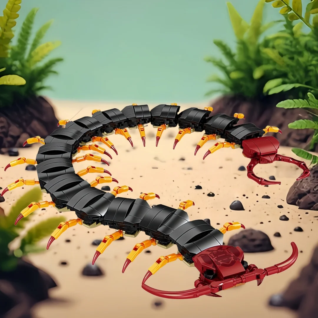 Skorpion Spinne Tausendfüßler Trilobit Bausteinspielzeug-Insektenmodell, alternatives Haustier und erschreckendes Spielzeug für Jungen, pädagogisches Geschenk
