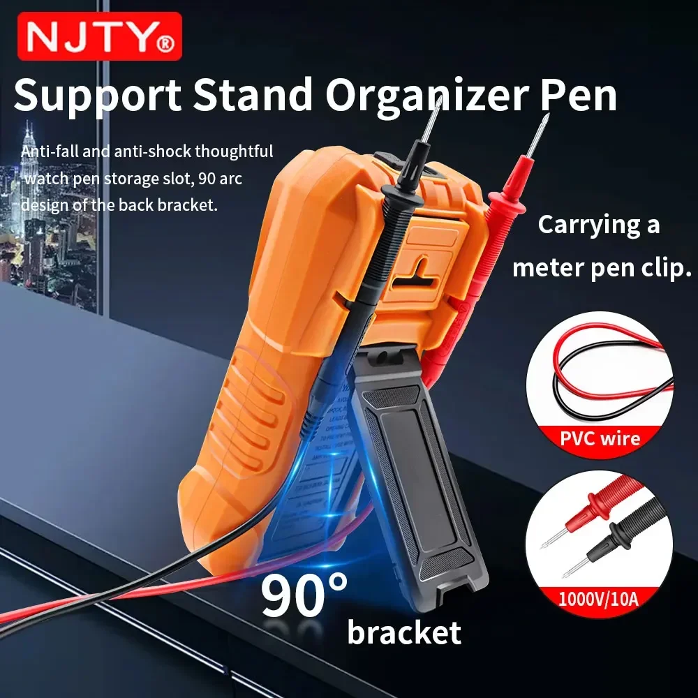 NJTY T58A/T58B NCV 디지털 멀티미터 9999 카운트 자동 범위 AC/DC 전압계 대형 스크린 백라이트 손전등 멀티미터 테스터