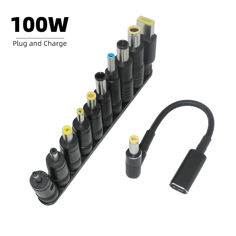 tipo c para Adaptador Universal Notebook 100w dc Jack Usb c Cabo de Carregamento Cabo Carregador Portátil 10 Pcs Conector