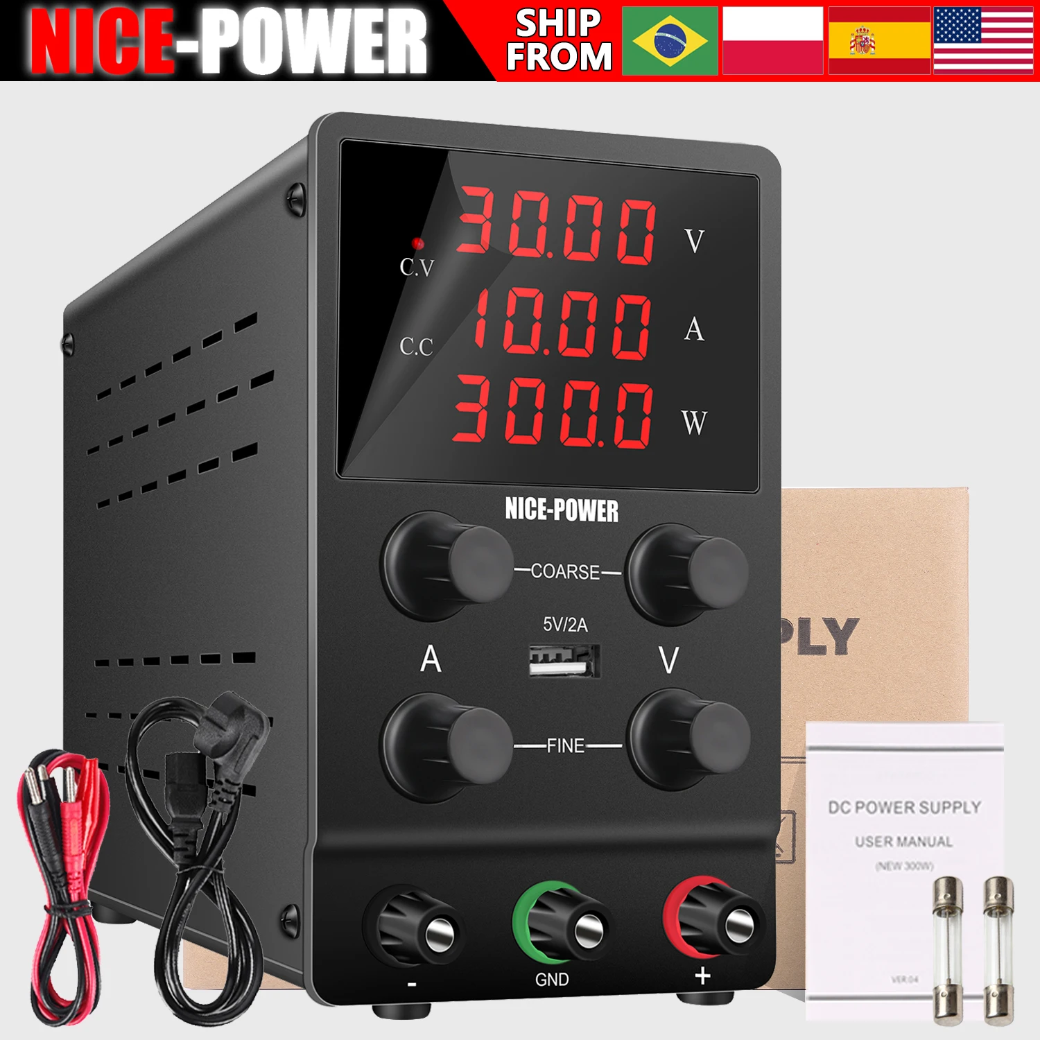 แหล่งจ่ายไฟฟ้ากระแสตรง NICE-POWER รุ่นมาตรฐาน ปรับแรงดันได้ 30V 60V 120V แบบสวิตชิ่ง ควบคุมแรงดันได้ ความแม่นยำสูง สำหรับงานในห้องปฏิบัติการ 1