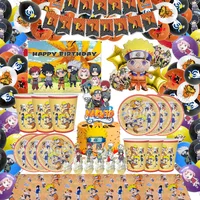 Narutoed Game Party Supplies Inflate Helium Globos DIY Party Decoration Kid Birthday Paper Tableware Family Holiday Event Gifts