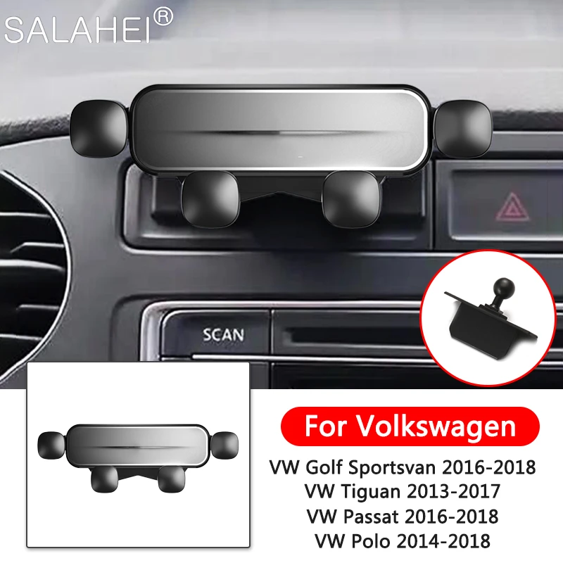 Phone Holder Gravity Car Mount For Volkswagen VW Tiguan 13-17 5N Passat Polo V 6C Golf Sportsvan Air Vent GPS Bracket