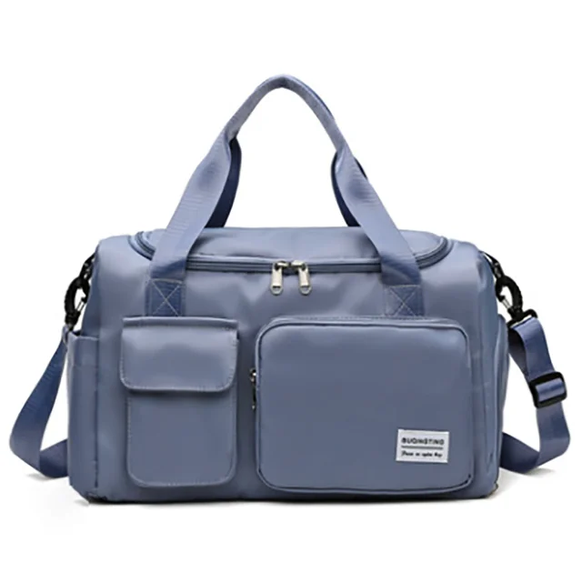 New Travel Bags Hand Luggage Waterproof Sports Fitness Yoga Gym Large Capacity For Women Fog blue(small)