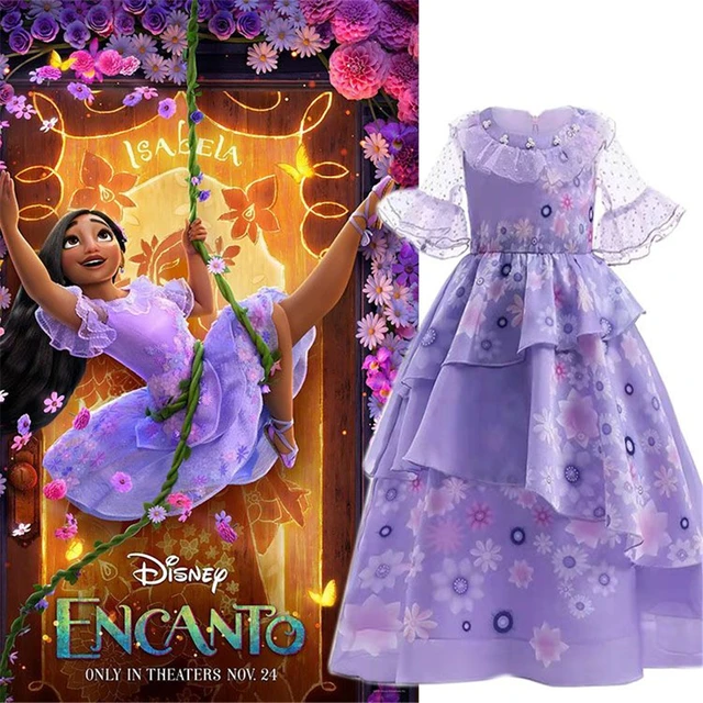 Disney Encanto Halloween Carnival Costume Children Isabela Madrigal Cosplay  Princess Dress Girl Belle Dresses - AliExpress