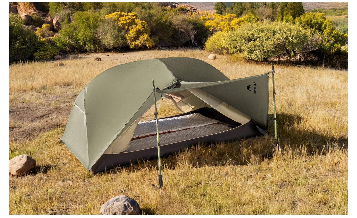 Naturehike Mongar Pro Ultraleichtes Zelt für 1–2 Personen, 20D-Nylon, doppellagig, wasserdicht, leicht, für Camping, Wandern, 3-Jahreszeiten-Zelt – Detail 14