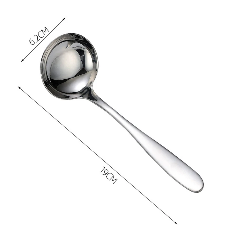 New Long Handle Deepen Ramen Soup Spoon Ladle Colander Stainless Steel Tableware Home Tablespoons Kitchen Cooking Utensils