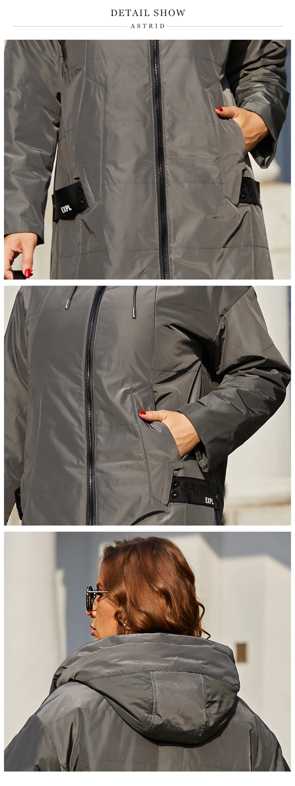 Astrid 2022 Spring Women Parkas Oversize Long Loose Padded Down Coats Hooded Women's Jacket Fashion Outerwear Quilted AM-7561