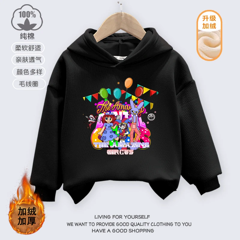 

Jax The Amazing Digital Circus Hoodie Kawaii Cartoon Pomni Printed Long Sleeve Pullovers Casual Y2K Warm Sweatshirt Tops for Kid