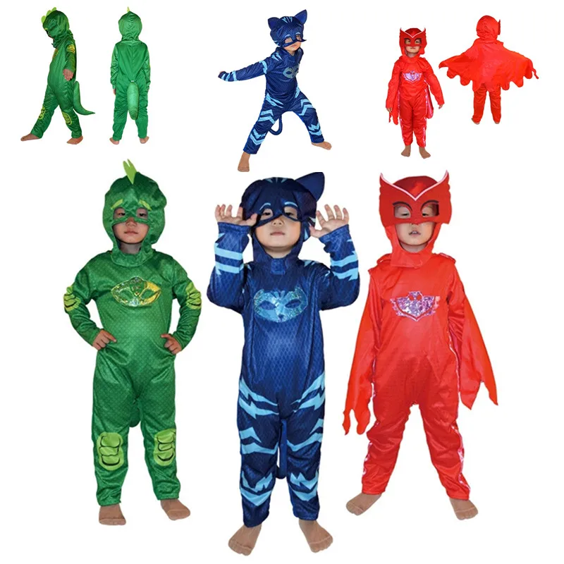 Supereroe Catboy Gekko Owlette Costume Cosplay Halloween Party Kids Anime Christmas Masquerade Clothe Childre Kids Birthday Gift