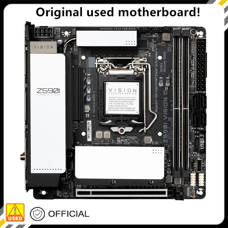 

For Z590I VISION D Original Used Desktop Intel Z590 64GB DDR4 Motherboard LGA 1200 i7/i5/i3 USB3.0 SATA3