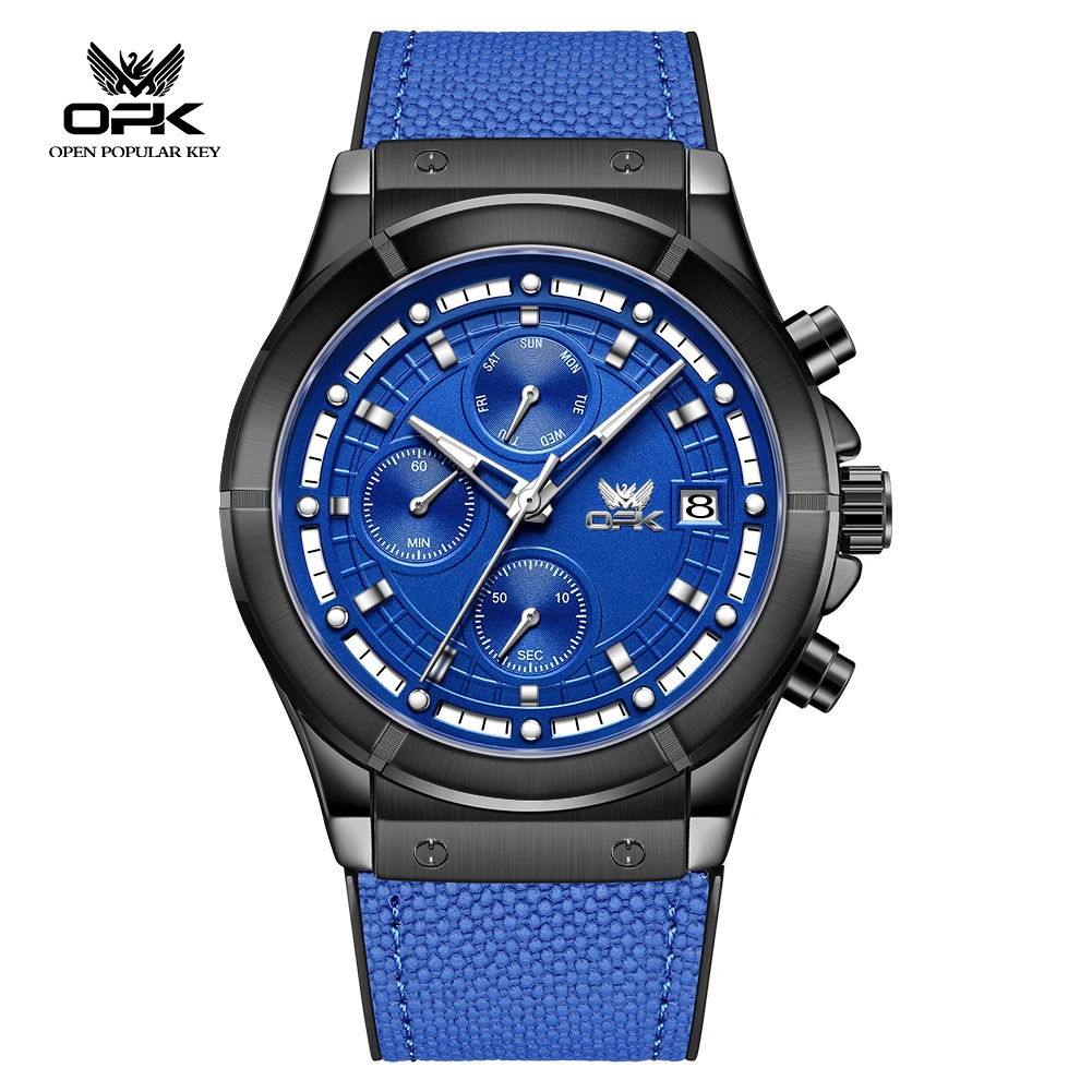 Fashion Men's Quartz Movement Watch with Multifunctional Large Dial and HD Night Display - Waterproof up to 30m