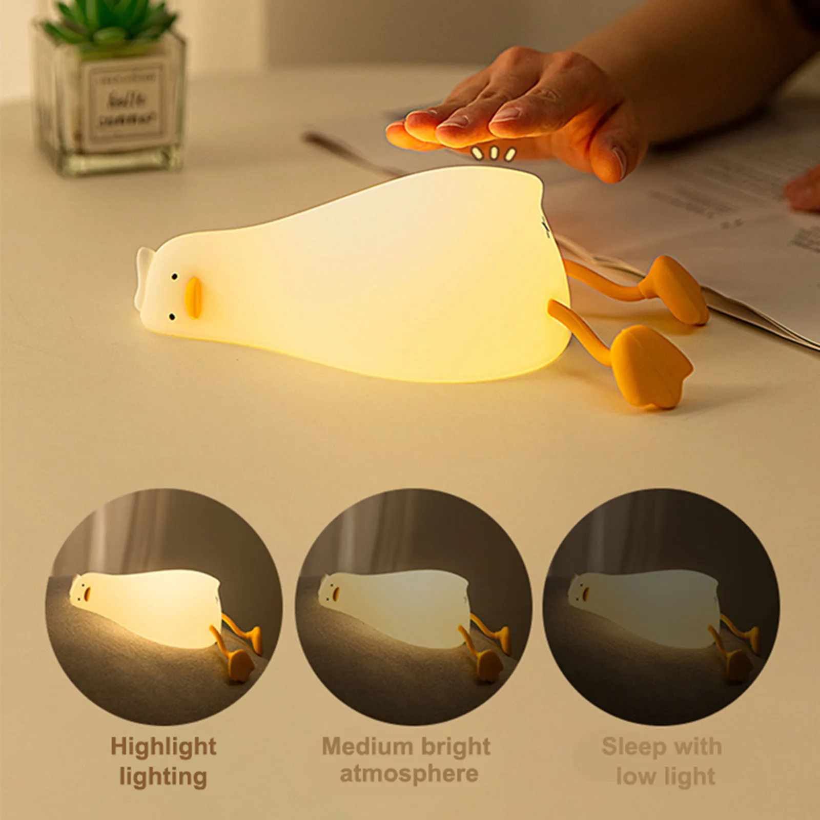 Aolyty Kids Night Light, Cute Silicone Pear Table Lamp Warm Light&7 Colors  Modes Clap Light with Timer Dimmable Bedside Lamp USB Charge Gifts for