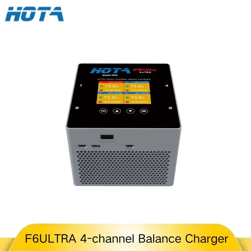 HOTA F6 Ultra 4-канальное интеллектуальное зарядное устройство 1000 Вт Встроенный источник питания для 1-6S LiPo LiHV литий-ионный ноутбук FPV Дрон Батарея RC