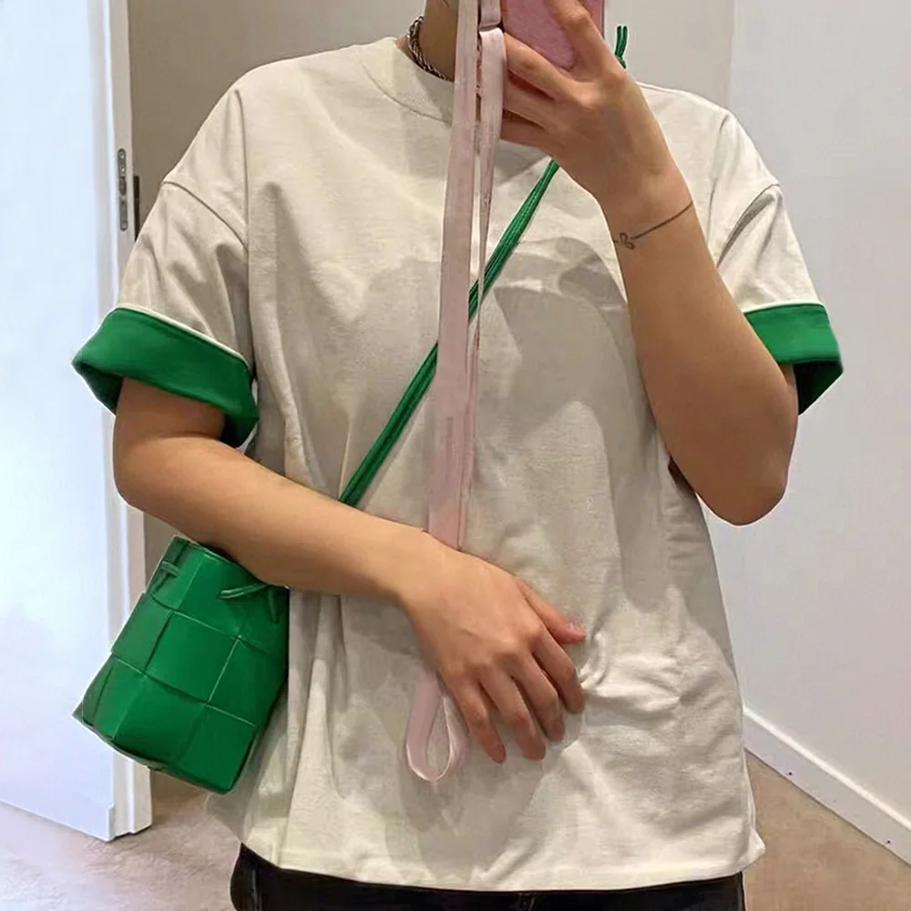 NIGO 남성용 더블 루즈 라운드 넥 반팔 티셔츠, 리버서블 반팔 티셔츠, 블랙 패션,  nigo3672
