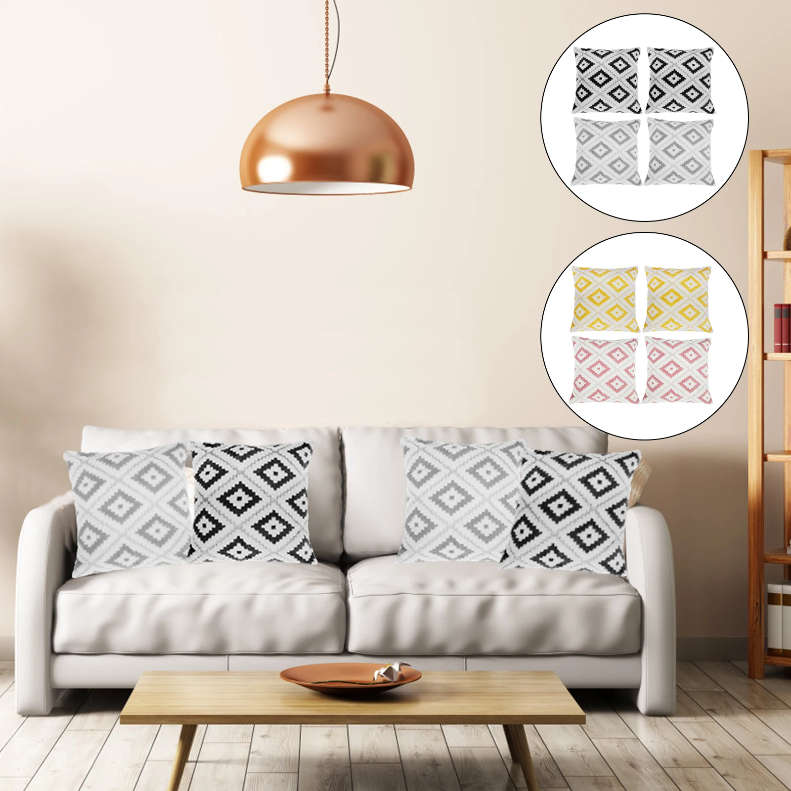 

New 4Pcs Throw Pillow Covers Breathable Plush Cushion Cover Decorative Square Cushion Cases Soft Comfortable Machine Washable