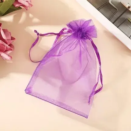 100 pz/lotto 5x7 cm Piccoli Sacchetti di Gioielli in Organza Con Coulisse Sacchetto Regalo di Nozze Caramelle Festa Perline Sacchetto (Costo aggiuntivo per il Logo Personalizzato)  1524