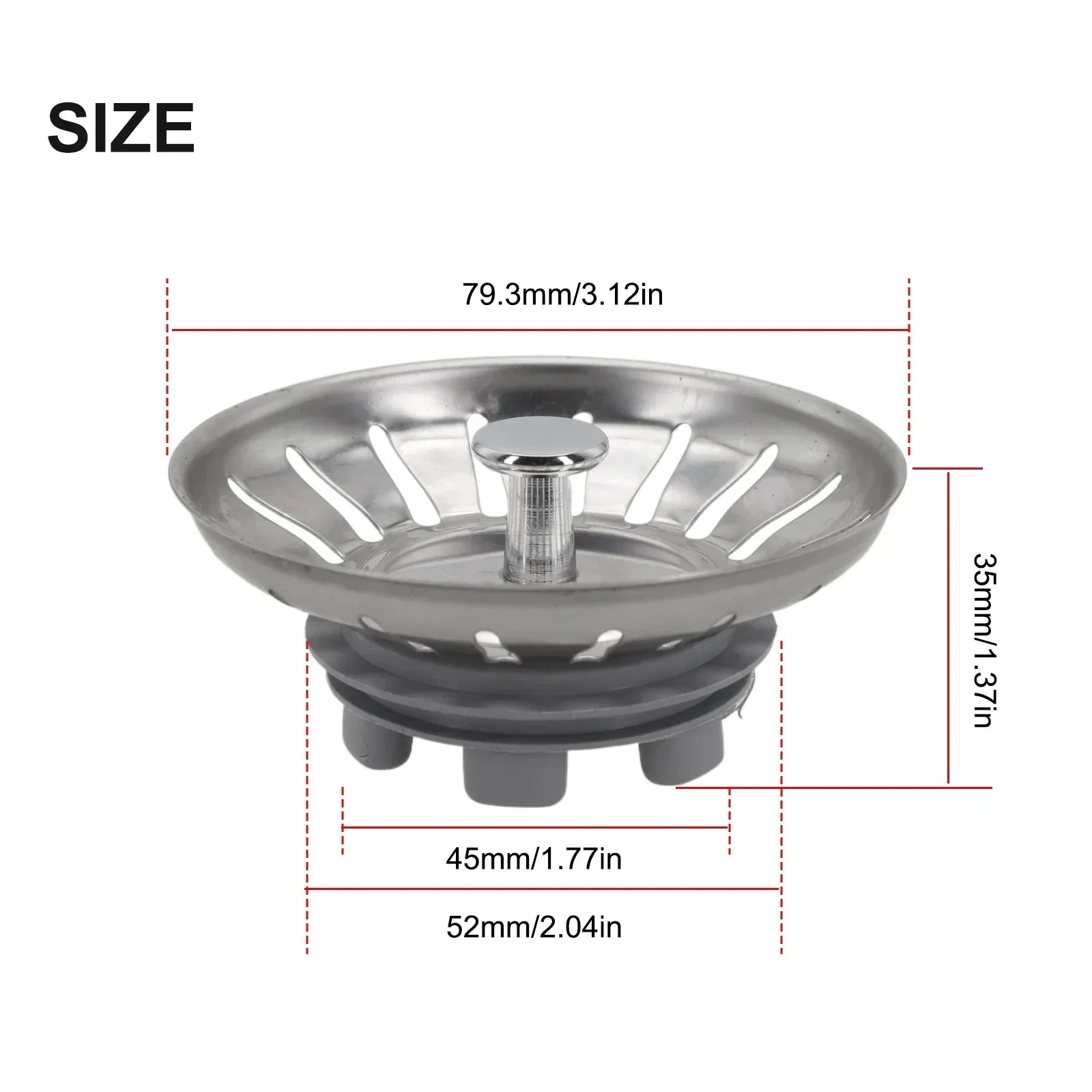Kitchen Sink Strainer 1pcs Stainless Steel Kitchen Sink Strainer Stopper