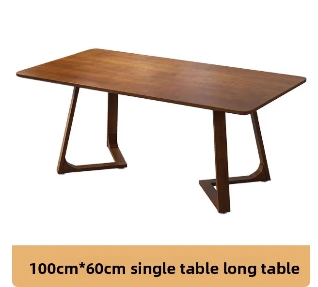 שולחן אוכל מלבני מינימליסטי מעץ אגוז יוקרתי ארוך שולחן אוכל למטבח סט שולחן לימוד 4 כיסאות כיסא הירושימה