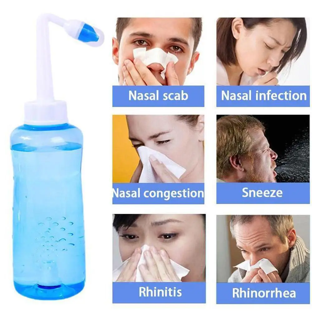 

300/500ml Nose Wash System Sinus & Allergies Relief Children Tool Nose Pressure Adults Wash Nasal Cleaner Trimmer Rinse Nas O5j3