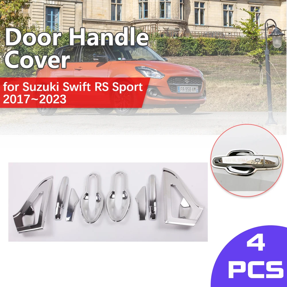 

for Suzuki Swift RS Sport Hybrid 2017~2023 2018 2019 Key Chrome Door Handle Cover Carbon Fiber Trim Catch Sticker Cap Accessorie