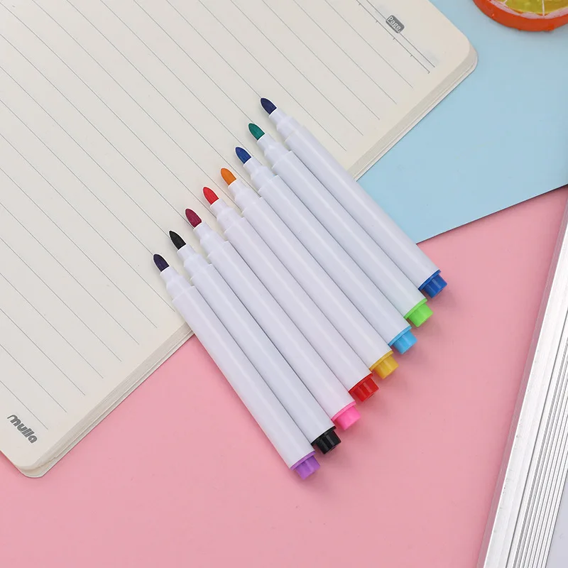 8pcs Markers for Color Blackboard Pencil Erasable Water-based Marker Pen Non-toxic Writing and Drawing Learning Pen for Children
