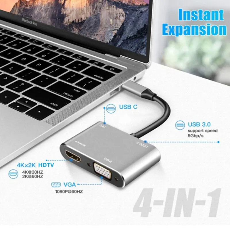 BHHB USB C Auf HDMI Adapter 4K@60Hz - Kompatibel Mit IPhone, MacBook, Samsung