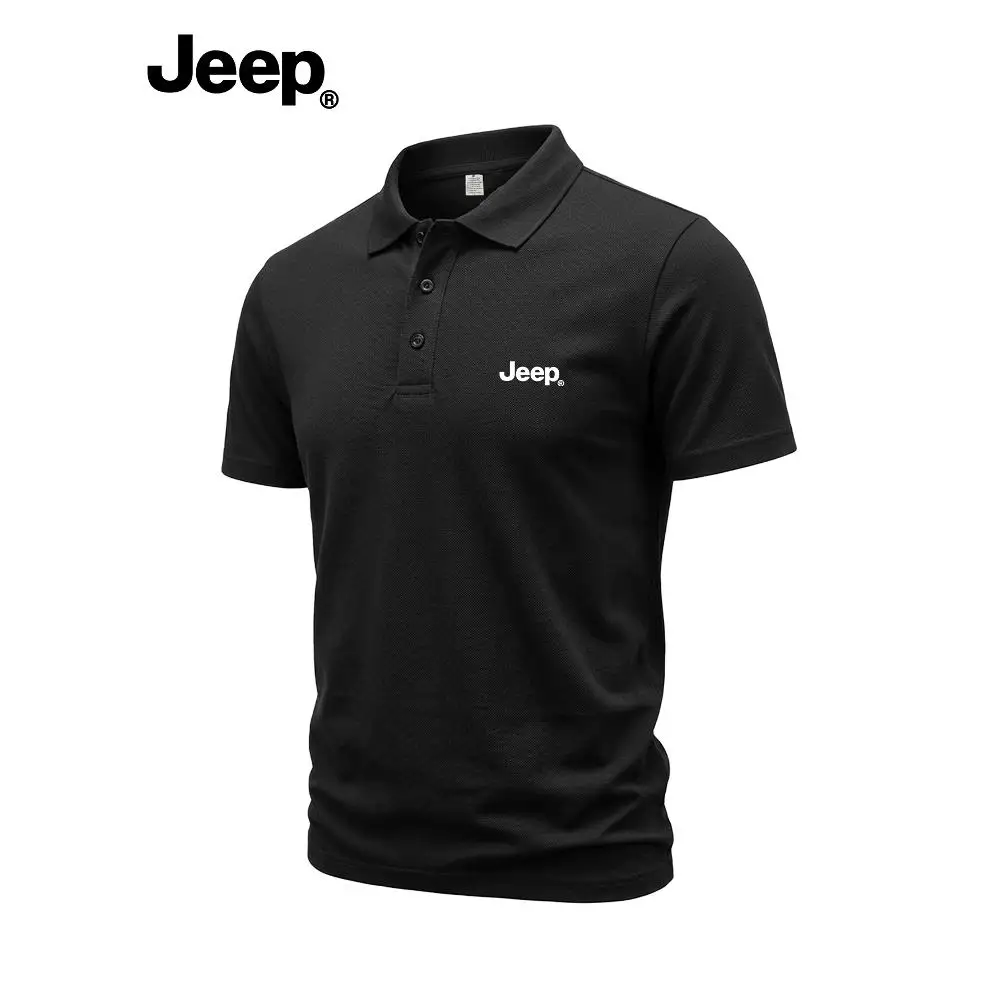 Jeep 남성용 폴로 반팔 스포츠 티셔츠 통기성 야외 러닝 트레이닝 티셔츠 JPCM2588-1