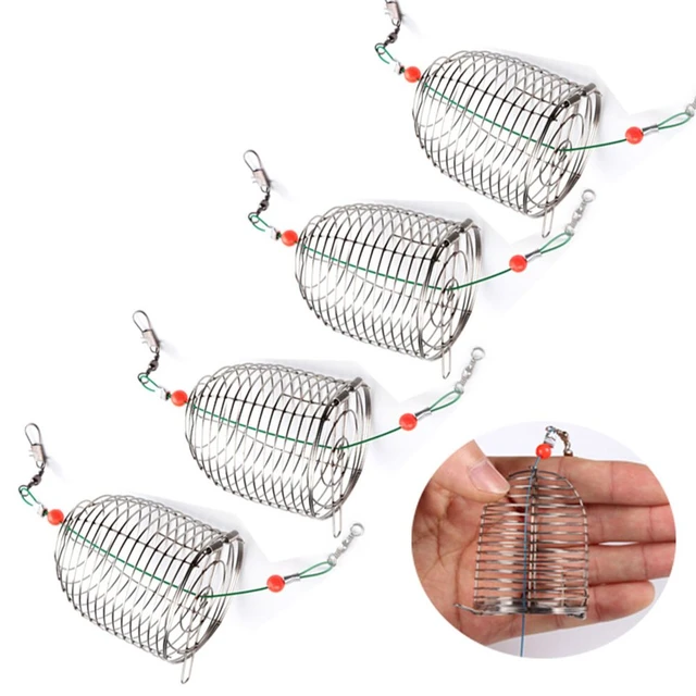 1~10PCS Fishing Trap Basket Feeder Holder Stainless Steel Fishing Lure Cage  Bait Cage Fish Lure Holder Fishing Bait Cage Feeder - AliExpress